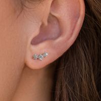 1 Pair Elegant Simple Style Solid Color Plating Inlay Sterling Silver Zircon Ear Studs main image 1