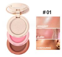 Elegant Solid Color Plastic Blusher sku image 1