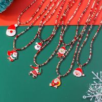 Cute Santa Claus Glass Wholesale Pendant Necklace main image 8