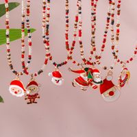 Cute Santa Claus Glass Wholesale Pendant Necklace main image 7