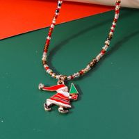 Cute Santa Claus Glass Wholesale Pendant Necklace sku image 1