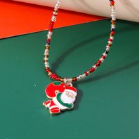 Cute Santa Claus Glass Wholesale Pendant Necklace sku image 7