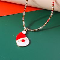 Cute Santa Claus Glass Wholesale Pendant Necklace sku image 3