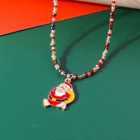 Cute Santa Claus Glass Wholesale Pendant Necklace sku image 2