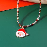 Cute Santa Claus Glass Wholesale Pendant Necklace sku image 5