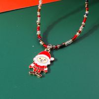 Cute Santa Claus Glass Wholesale Pendant Necklace sku image 4