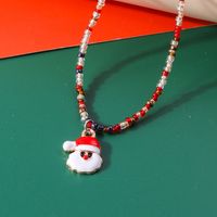 Cute Santa Claus Glass Wholesale Pendant Necklace sku image 6