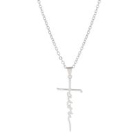 Wholesale Simple Style Classic Style Commute Cross Stainless Steel Plating Pendant Necklace sku image 1