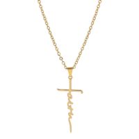 Wholesale Simple Style Classic Style Commute Cross Stainless Steel Plating Pendant Necklace sku image 3