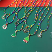 Cute Christmas Tree Glass Wholesale Pendant Necklace main image 7