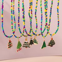 Cute Christmas Tree Glass Wholesale Pendant Necklace main image 5