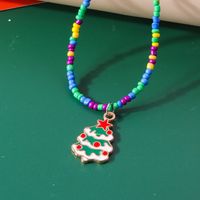 Cute Christmas Tree Glass Wholesale Pendant Necklace sku image 1