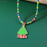 Cute Christmas Tree Glass Wholesale Pendant Necklace sku image 5