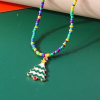 Cute Christmas Tree Glass Wholesale Pendant Necklace sku image 6