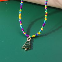Cute Christmas Tree Glass Wholesale Pendant Necklace sku image 3