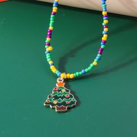 Cute Christmas Tree Glass Wholesale Pendant Necklace sku image 4