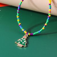 Cute Christmas Tree Glass Wholesale Pendant Necklace sku image 7