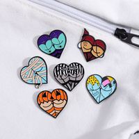 Cartoon Style Letter Heart Shape Skull Alloy Plating Unisex Brooches main image 7