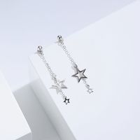1 Pair Elegant Simple Style Star Solid Color Plating Sterling Silver Drop Earrings main image 1