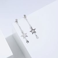 1 Pair Elegant Simple Style Star Solid Color Plating Sterling Silver Drop Earrings main image 4