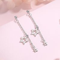 1 Pair Elegant Simple Style Star Solid Color Plating Sterling Silver Drop Earrings main image 3