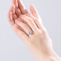 Simple Style Heart Shape Sterling Silver Inlay Moissanite Zircon Rings main image 3