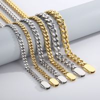 Rostfreier Stahl 18 Karat Vergoldet Einfacher Stil Überzug Geometrisch Armbänder Halskette main image 1