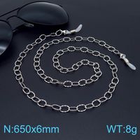 Basic Solid Color Titanium Steel Women's Glasses Chain sku image 1