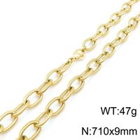 Titanium Steel 18K Gold Plated Hip-Hop Retro Chain Solid Color Necklace sku image 20