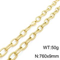 Titanium Steel 18K Gold Plated Hip-Hop Retro Chain Solid Color Necklace sku image 22