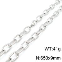 Titanium Steel 18K Gold Plated Hip-Hop Retro Chain Solid Color Necklace sku image 5