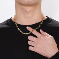Titanium Steel 18K Gold Plated Hip-Hop Retro Plating Chain Solid Color Necklace main image 3