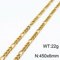 Titanium Steel 18K Gold Plated Hip-Hop Retro Plating Chain Solid Color Necklace sku image 9