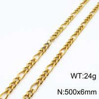 Titanium Steel 18K Gold Plated Hip-Hop Retro Plating Chain Solid Color Necklace sku image 10