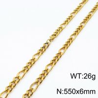 Titanium Steel 18K Gold Plated Hip-Hop Retro Plating Chain Solid Color Necklace sku image 11