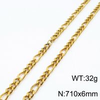 Titanium Steel 18K Gold Plated Hip-Hop Retro Plating Chain Solid Color Necklace sku image 14