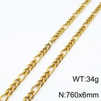 Titanium Steel 18K Gold Plated Hip-Hop Retro Plating Chain Solid Color Necklace sku image 15