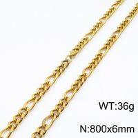 Titanium Steel 18K Gold Plated Hip-Hop Retro Plating Chain Solid Color Necklace sku image 16