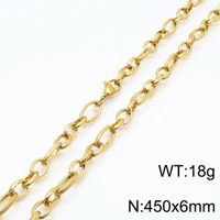 Titanium Steel 18K Gold Plated Classic Style Chain Solid Color Necklace sku image 9