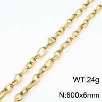 Titanium Steel 18K Gold Plated Classic Style Chain Solid Color Necklace sku image 12