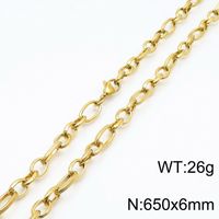Titanium Steel 18K Gold Plated Classic Style Chain Solid Color Necklace sku image 13