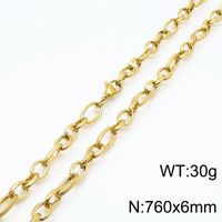 Titanium Steel 18K Gold Plated Classic Style Chain Solid Color Necklace sku image 15