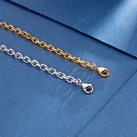 Titan Stahl 18 Karat Vergoldet Einfacher Stil Kette Einfarbig Halskette main image 3