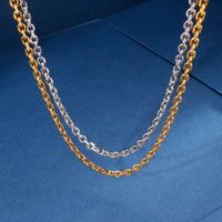 Titanium Steel 18K Gold Plated Simple Style Chain Solid Color Necklace main image 1