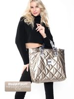 Women's Medium Winter Nylon Lingge Basic Vintage Style Square Zipper Shoulder Bag Tote Bag main image 8