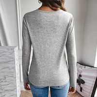 Women's T-shirt Long Sleeve T-Shirts Casual Elegant Simple Style Solid Color main image 2