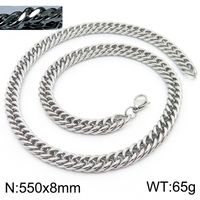 Hip-hop Retro Solid Color Titanium Steel Chain Men's Necklace sku image 15