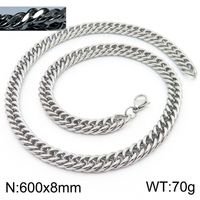 Hip-hop Retro Solid Color Titanium Steel Chain Men's Necklace sku image 17