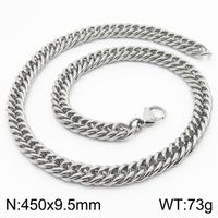Hip-hop Retro Solid Color Titanium Steel Chain Men's Necklace sku image 21