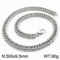 Hip-hop Retro Solid Color Titanium Steel Chain Men's Necklace sku image 23